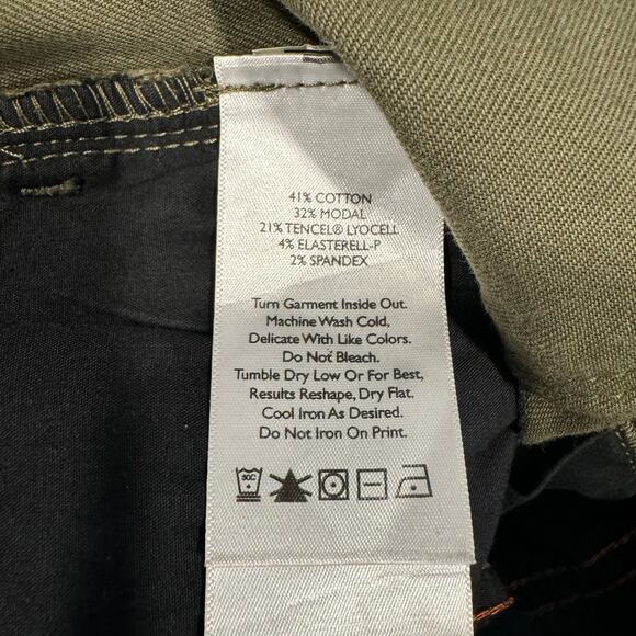 Eddie Bauer Modal Tencel Curvy Slim Straight Stretch Dark Green Jeans 14 - Picture 5 of 9